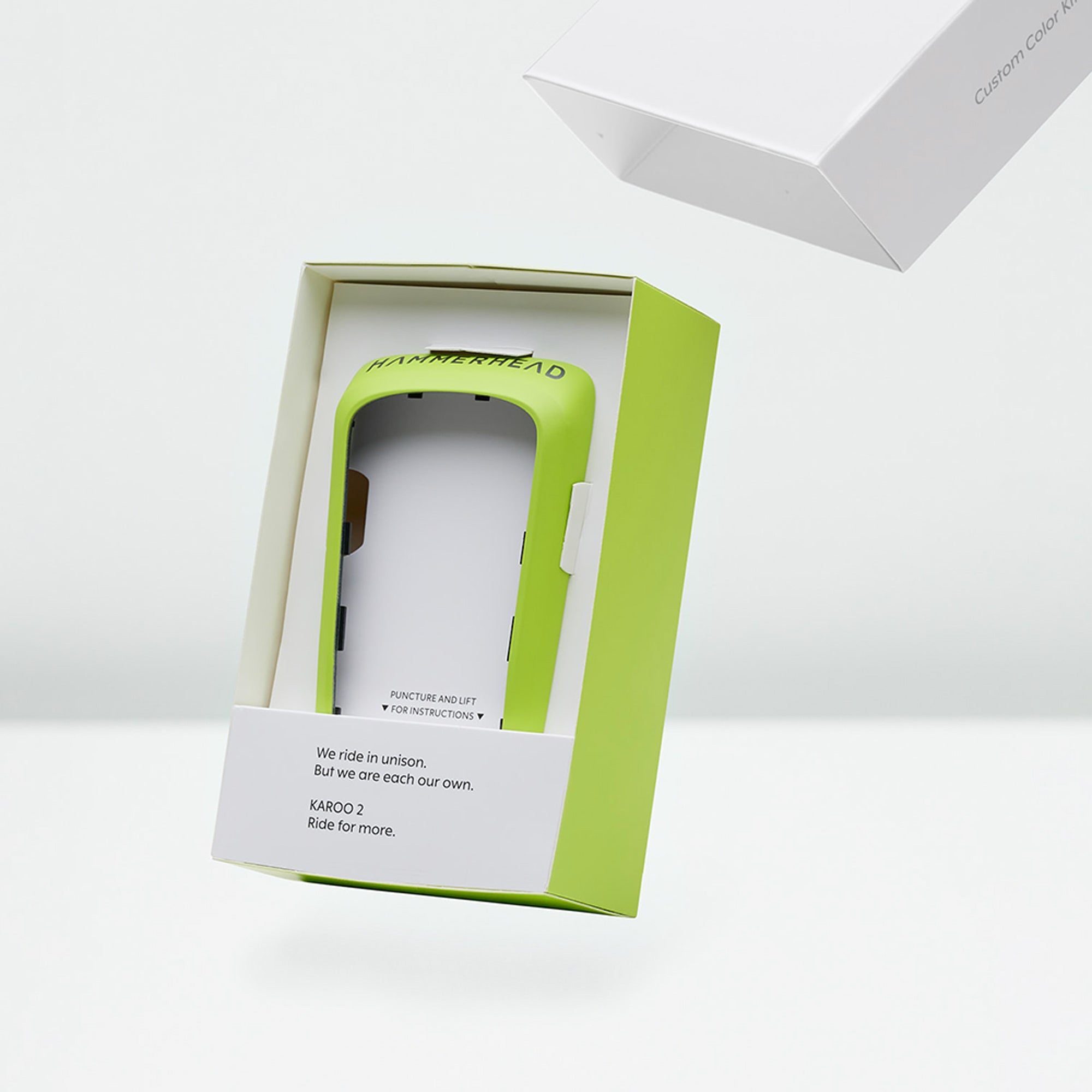 A lime Karoo 2 Custom Color Kit box, slightly open